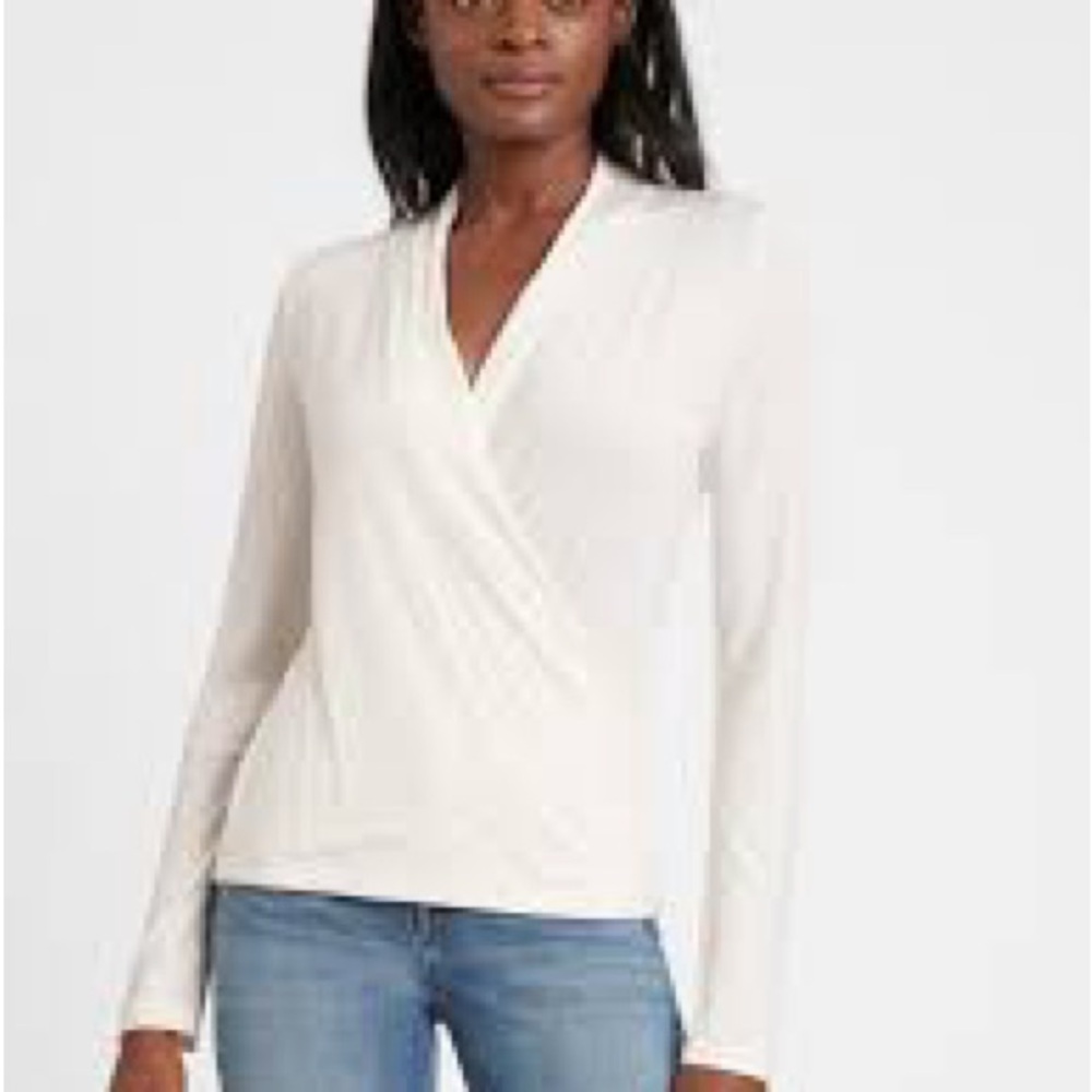 Banana Republic Soft White Wrap Blouse - BRAND NEW NEVER WORN!